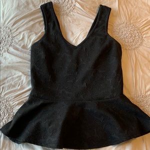 Black Topshop peplum top